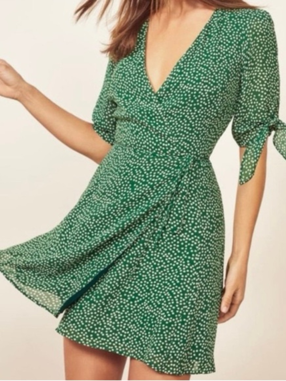 💚 Reformation Sammy Wrap Mini Dress